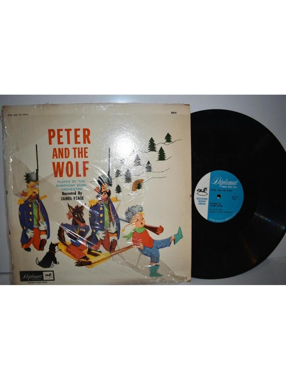 Vintage Vinyl Peter And The Wolf 1962 LP James Pease Symphony Bowl Orchestra